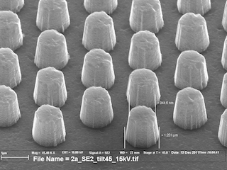 SEM-image of sub-micrometer pattern on Nickel-stamp